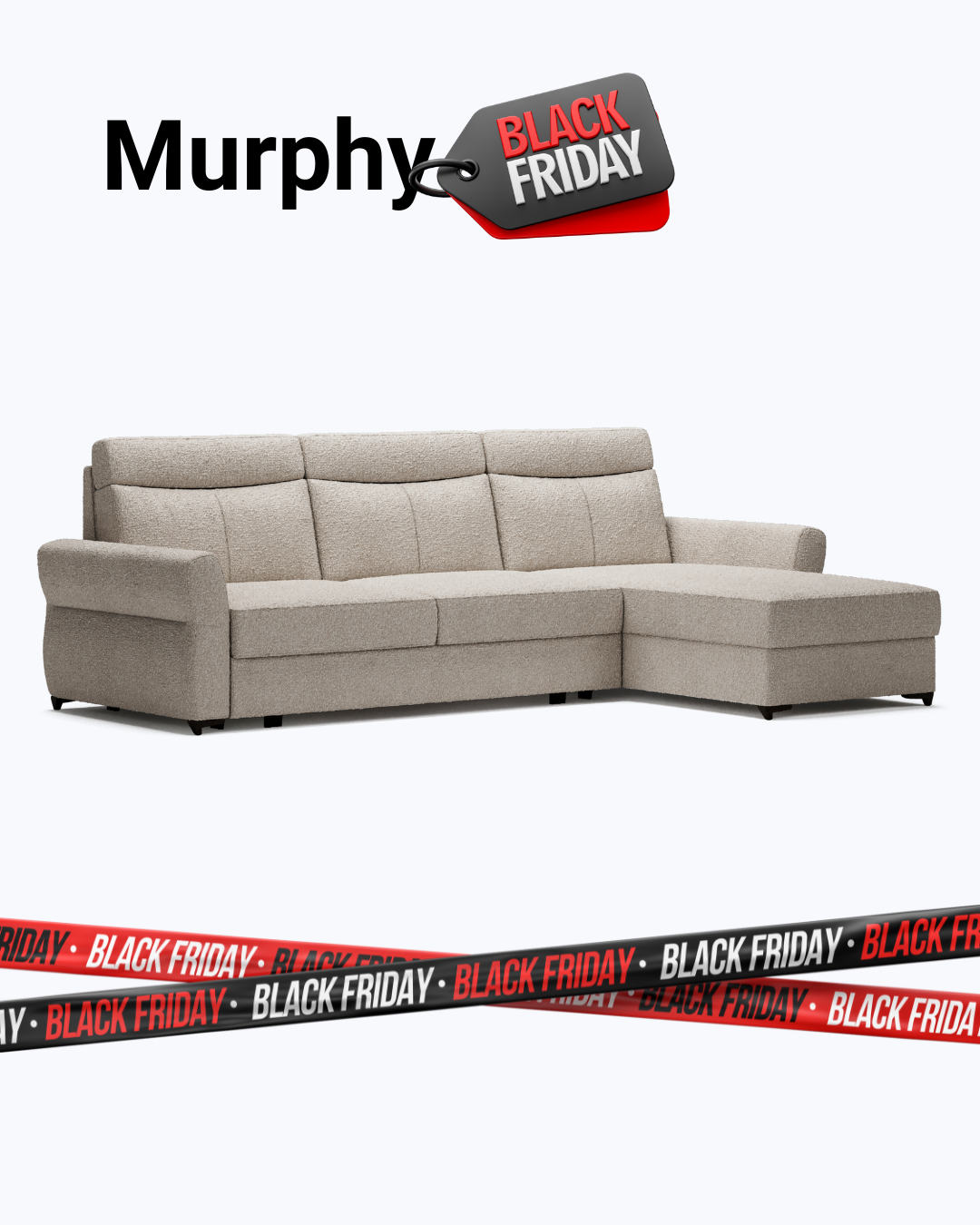 Murphy Corner Sofa – L-Shape BLACK FRIDAY OFFER