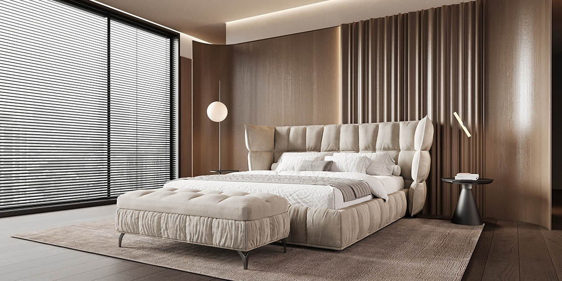 Alicante Bed — Modern Comfort, Stylish Art Deco
