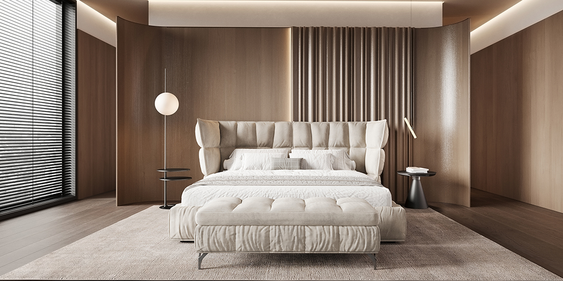 Alicante Bed — Modern Comfort, Stylish Art Deco